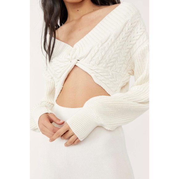 šLAST CHANCEš NWT Free People Emilie Sweater Set / White Whisper - Picture 4 of 9